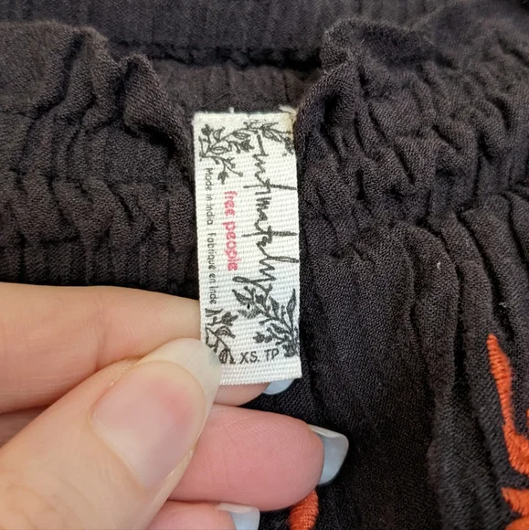 Free People Embroidered Layered Crop Strapless Festival Top size XS - Picture 7 of 7